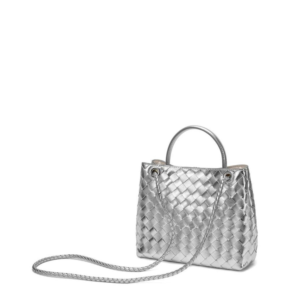 Tiffany & Fred Woven Leather Top Handle Shoulder Bag - Picture 2 of 6
